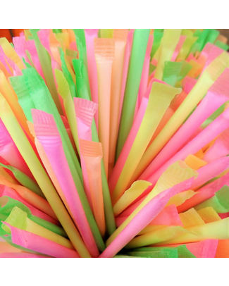 Candydou - Sachet pailles 13cm + poudre citrique 1,5 Gr (10 Pièces)