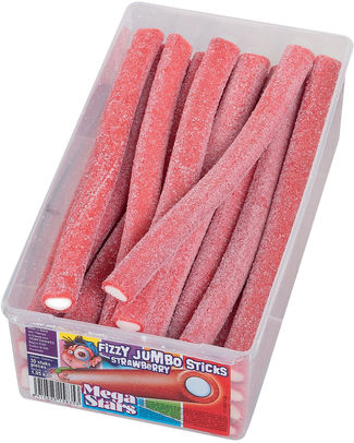 Megastars - Jumbo Stick fraise pétillant (à la pièce)