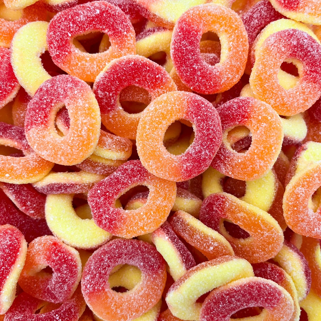 Dulceplus - Anneau pêche acidulé Halal (+-100Gr)