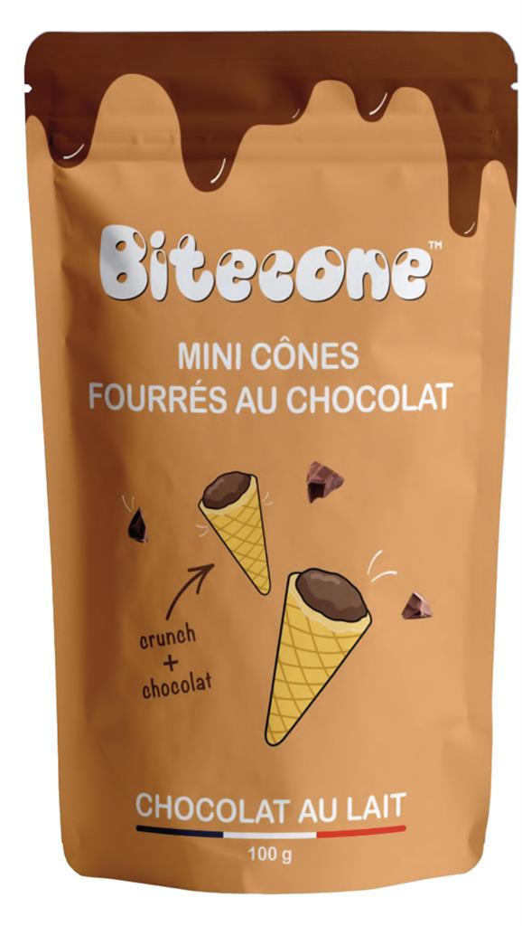 Bitecone - Mini Cônes Chocolat Lait (Paquet de 100g)